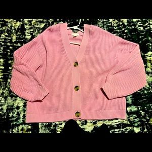 H&M pink buttoned cardigan